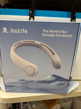 Jisulife Hands-Free Neck Fan in White. New in box.